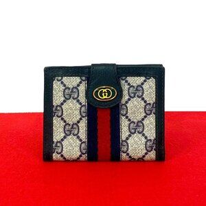 Gucci Vintage Sherry Leather Red Navy X Red